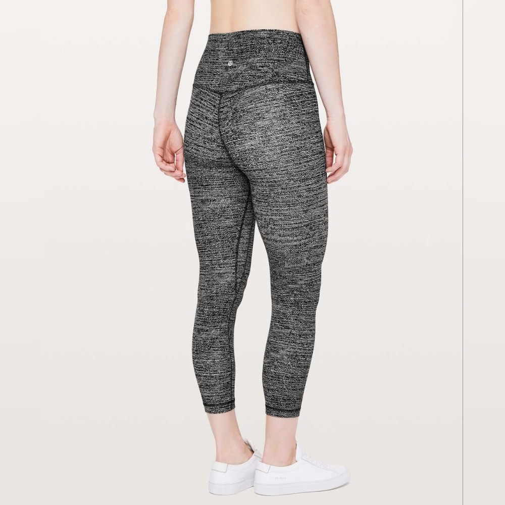 Lululemon Align Pant II *25" Leggings Twillines Ice Gray Black High Rise Size 6